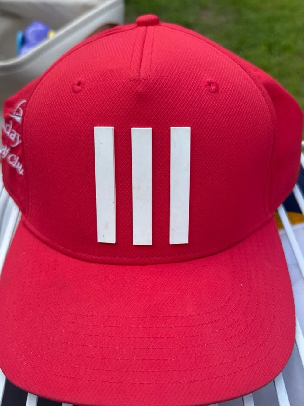 Red adidas golf hat
